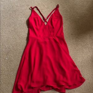 Red criss cross back dress